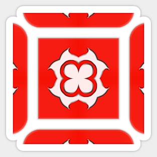 Bright Red Kaleidoscope Pattern (Seamless) 20 Sticker